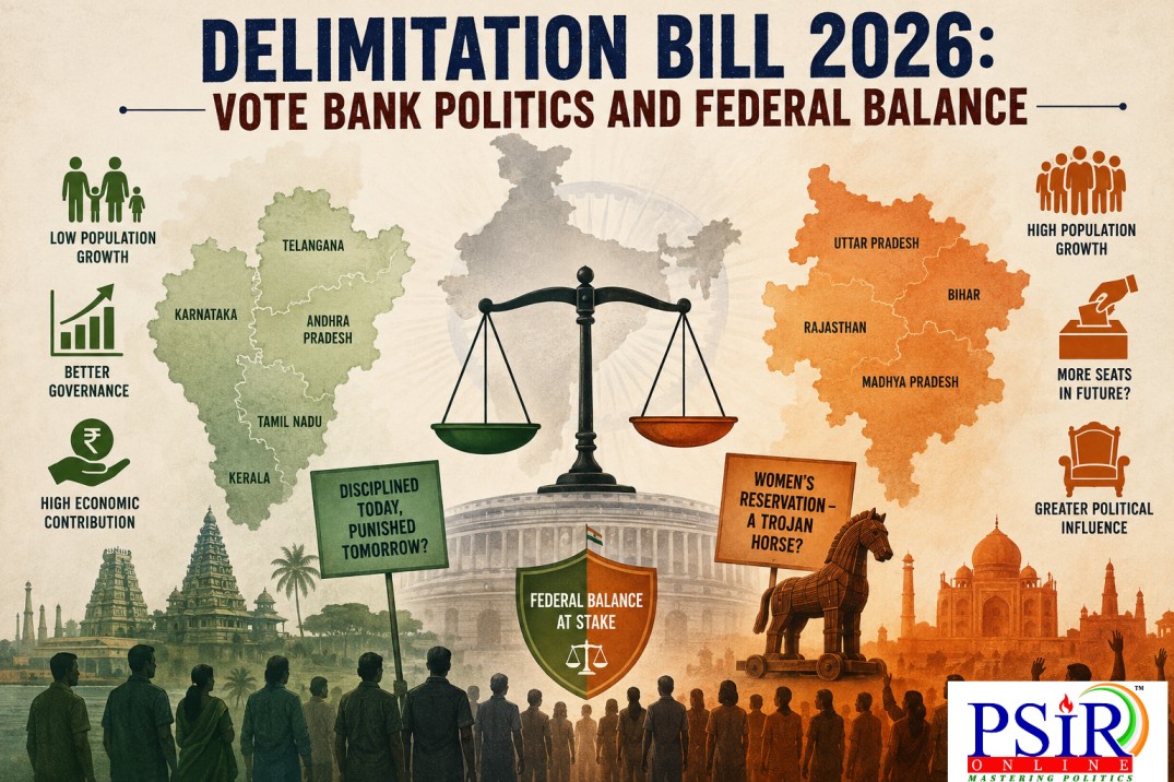 Delimitation bill 2026: vote bank politics and federal balance.