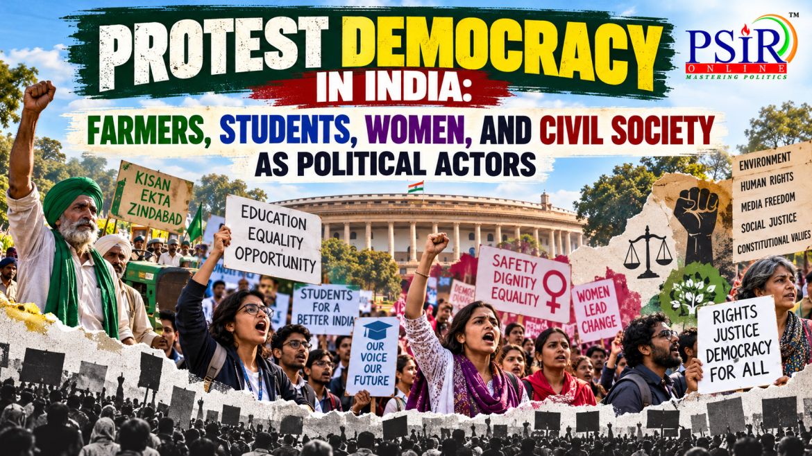 PROTEST DEMOCRACY IN INDIA: FARMERS, STUDENTS, WOMEN, AND CIVIL SOCIETY AS POLITICAL ACTORS