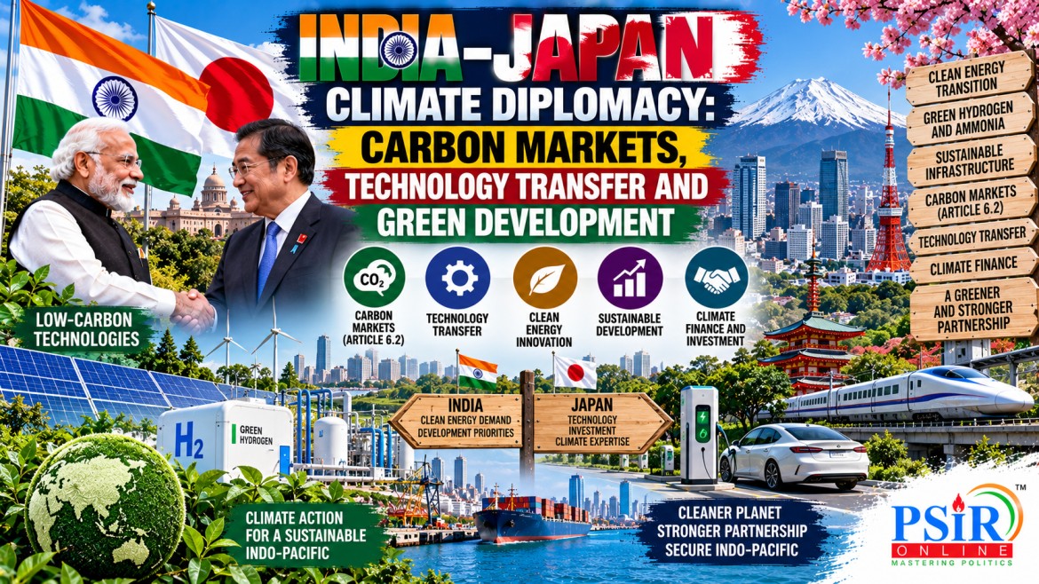 INDIA&ndash;JAPAN CLIMATE DIPLOMACY: CARBON MARKETS, TECHNOLOGY TRANSFER AND GREEN DEVELOPMENT