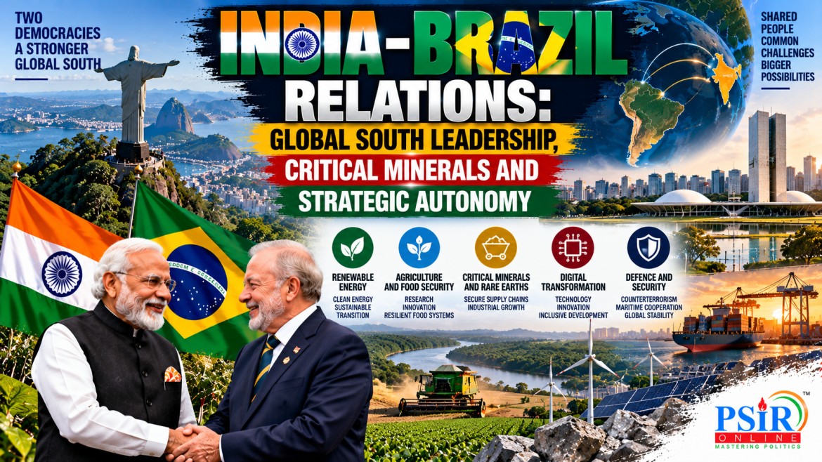 INDIA&ndash;BRAZIL RELATIONS: GLOBAL SOUTH LEADERSHIP, CRITICAL MINERALS AND STRATEGIC AUTONOMY