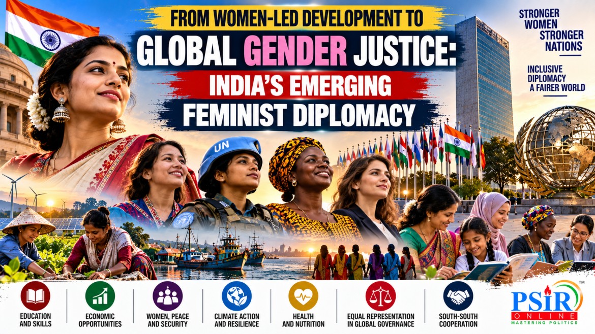 FROM WOMEN-LED DEVELOPMENT TO GLOBAL GENDER JUSTICE: INDIA&rsquo;S EMERGING FEMINIST DIPLOMACY