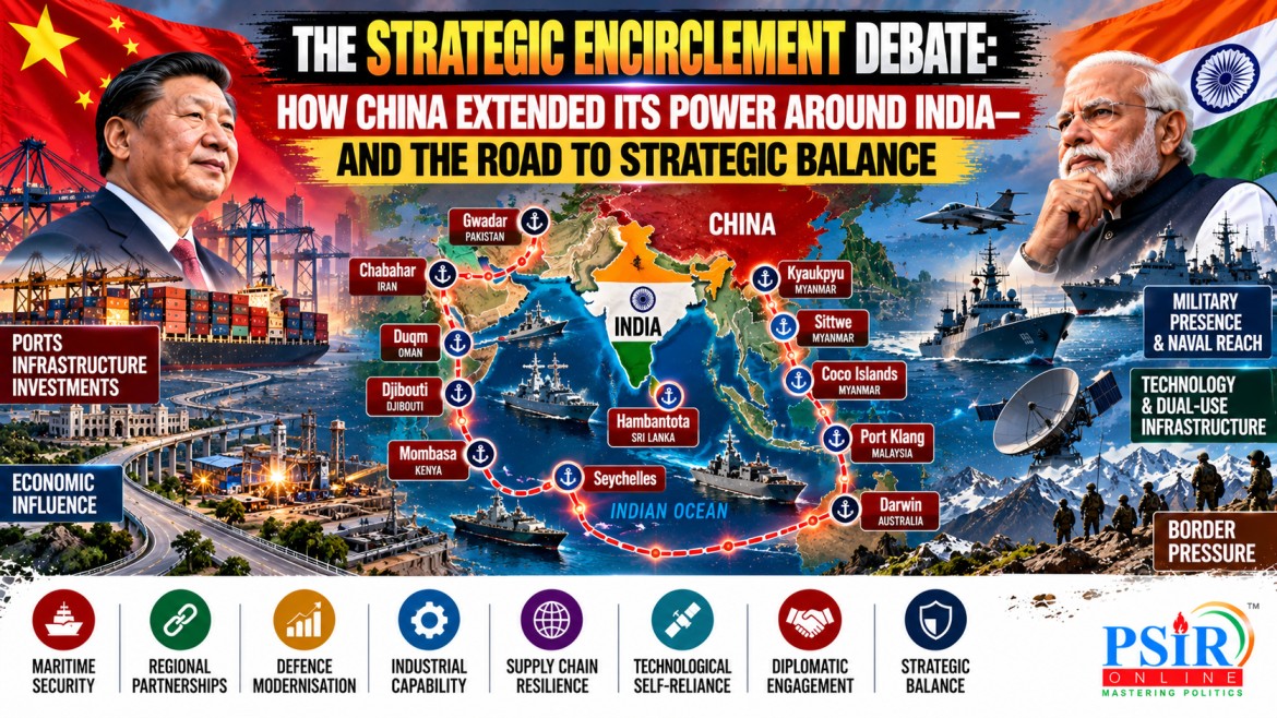THE STRATEGIC ENCIRCLEMENT DEBATE: HOW CHINA EXTENDED ITS POWER AROUND INDIA&mdash;AND THE ROAD TO STRATEGIC BALANCE